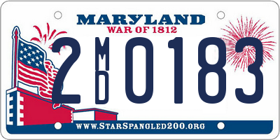 MD license plate 2MD0183