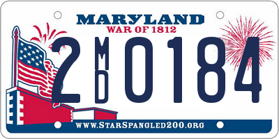 MD license plate 2MD0184