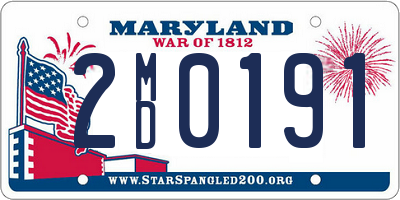 MD license plate 2MD0191
