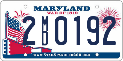 MD license plate 2MD0192