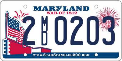 MD license plate 2MD0203