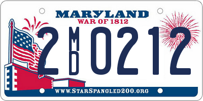 MD license plate 2MD0212