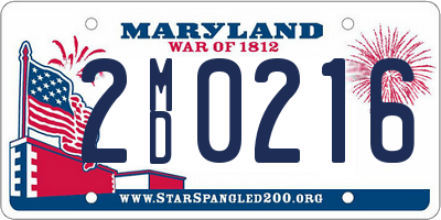 MD license plate 2MD0216