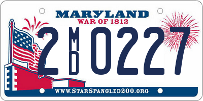 MD license plate 2MD0227