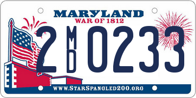 MD license plate 2MD0233