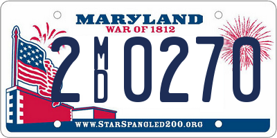 MD license plate 2MD0270