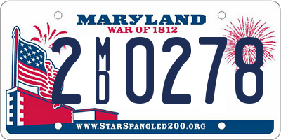 MD license plate 2MD0278