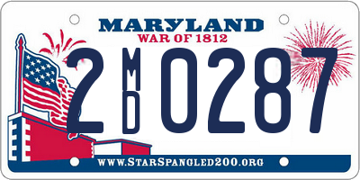 MD license plate 2MD0287