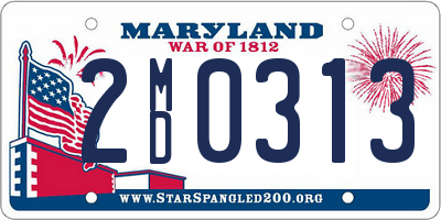 MD license plate 2MD0313