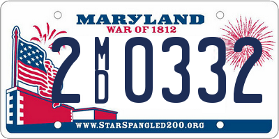 MD license plate 2MD0332