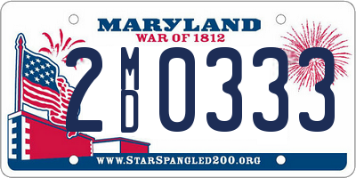 MD license plate 2MD0333