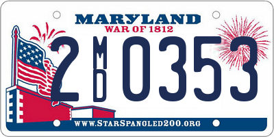 MD license plate 2MD0353