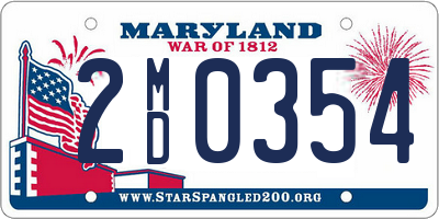 MD license plate 2MD0354