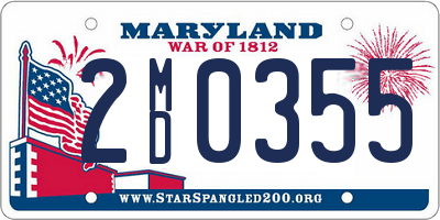 MD license plate 2MD0355