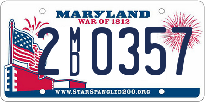 MD license plate 2MD0357