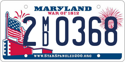 MD license plate 2MD0368