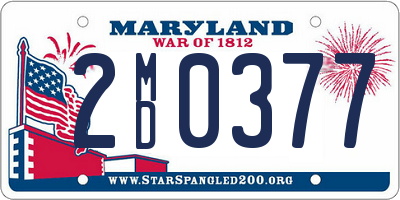 MD license plate 2MD0377