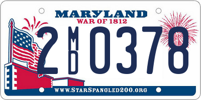 MD license plate 2MD0378