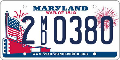 MD license plate 2MD0380