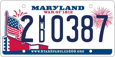 MD license plate 2MD0387