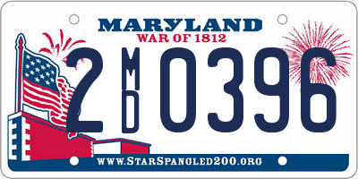 MD license plate 2MD0396