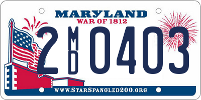 MD license plate 2MD0403