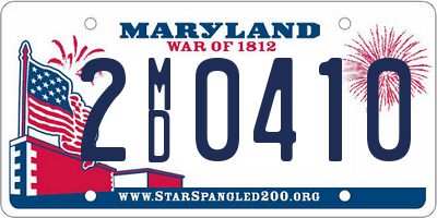 MD license plate 2MD0410