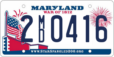 MD license plate 2MD0416