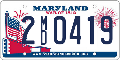 MD license plate 2MD0419