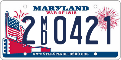 MD license plate 2MD0421