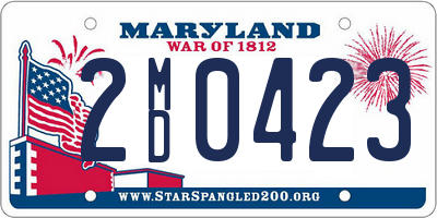 MD license plate 2MD0423