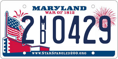 MD license plate 2MD0429