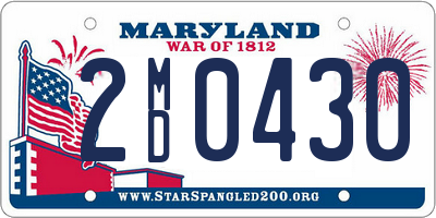 MD license plate 2MD0430