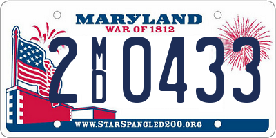 MD license plate 2MD0433