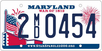 MD license plate 2MD0454