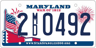 MD license plate 2MD0492