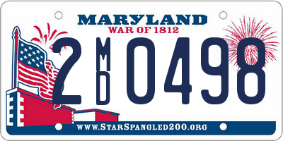 MD license plate 2MD0498