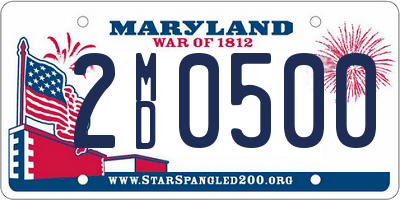 MD license plate 2MD0500