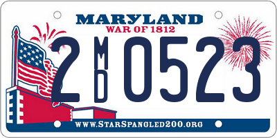 MD license plate 2MD0523