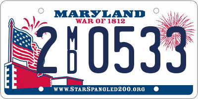 MD license plate 2MD0533