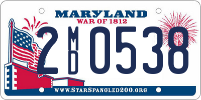 MD license plate 2MD0538