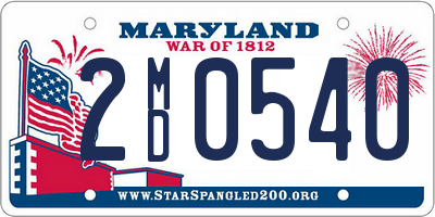 MD license plate 2MD0540