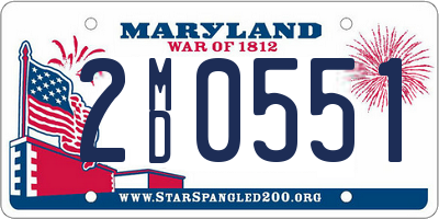 MD license plate 2MD0551