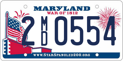 MD license plate 2MD0554