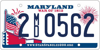 MD license plate 2MD0562