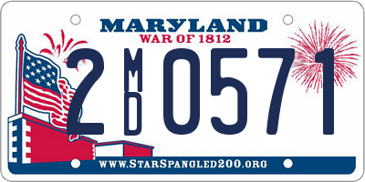 MD license plate 2MD0571