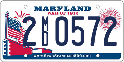 MD license plate 2MD0572