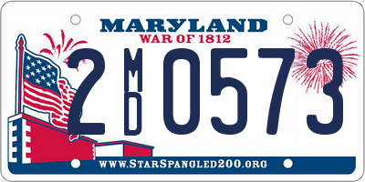 MD license plate 2MD0573