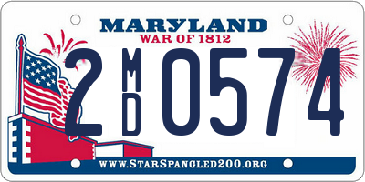 MD license plate 2MD0574