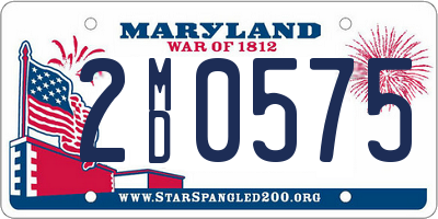 MD license plate 2MD0575